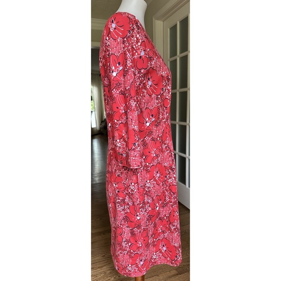 REI Women's Red Floral 3/4 Sleeve Button Front Casual Dress Size M Cotton Blend - Picture 4 of 8